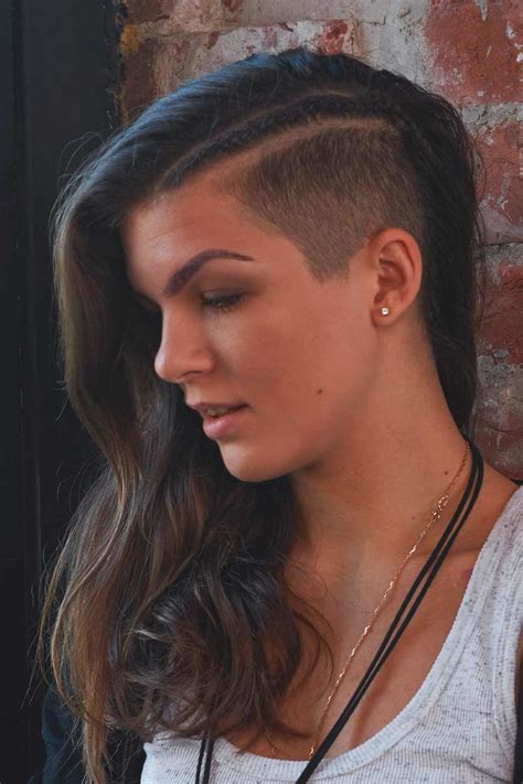 half head shaved woman|half shaved hairstyles for women.